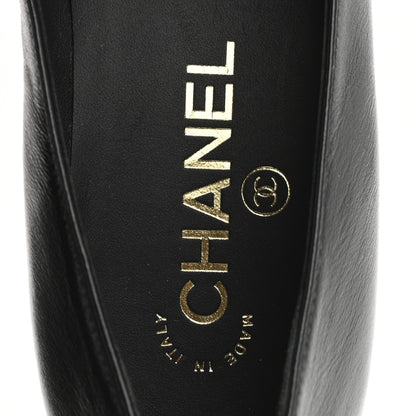 Chanel Shiny Lambskin Grosgrain Pearl Mary Jane Flats 37 Black 7 of 10