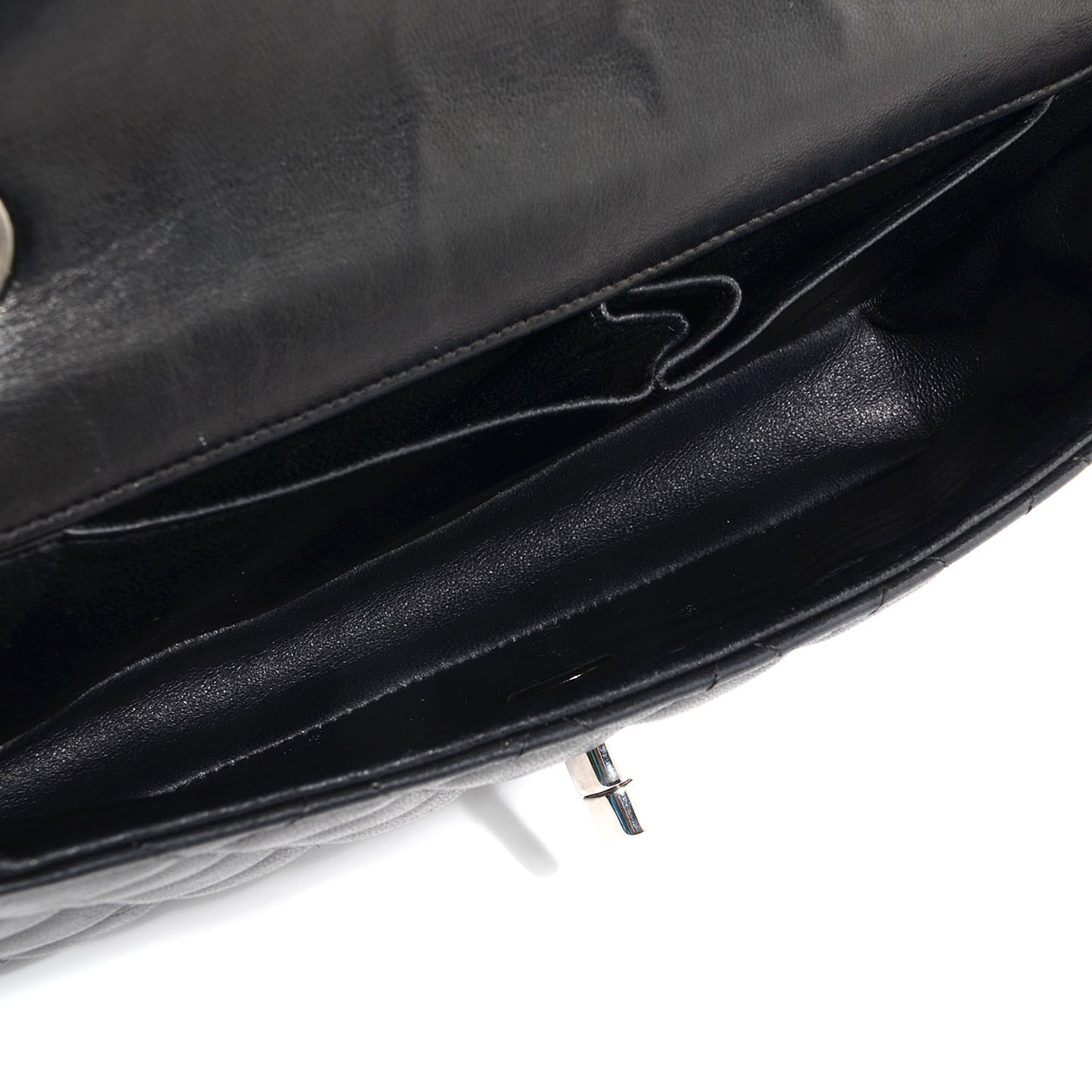 Lambskin Quilted East West Flap Black