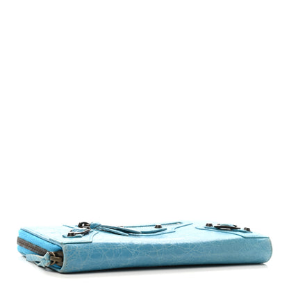 Balenciaga Agneau Giant 12 Hardware Continental Zip Around Wallet Blue Paon 4 of 10