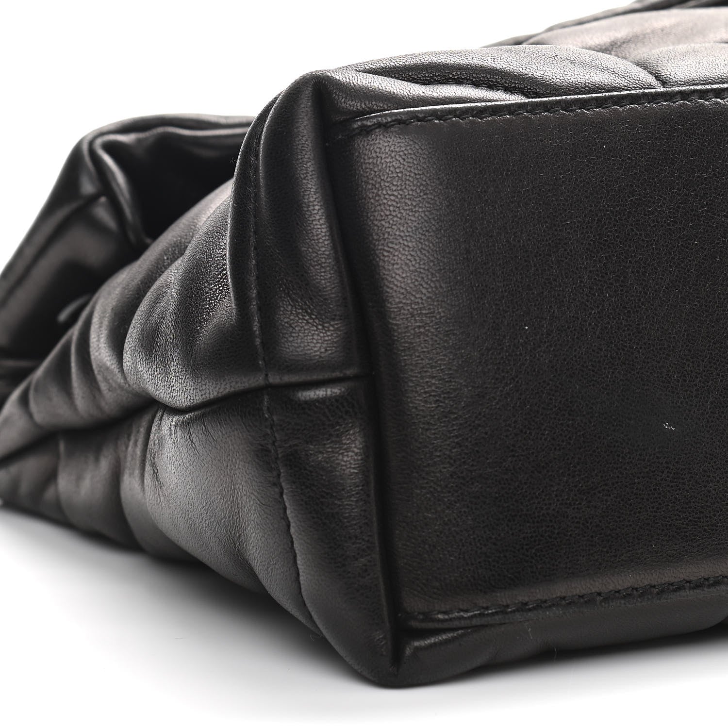 Saint Laurent Lambskin Quilted Small Loulou Puffer Monogram Chain Satchel Black 10 of 12