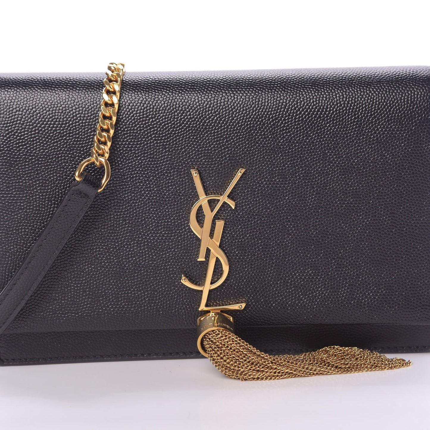 Grain De Poudre Classic Monogram Kate Tassel Chain Wallet Black