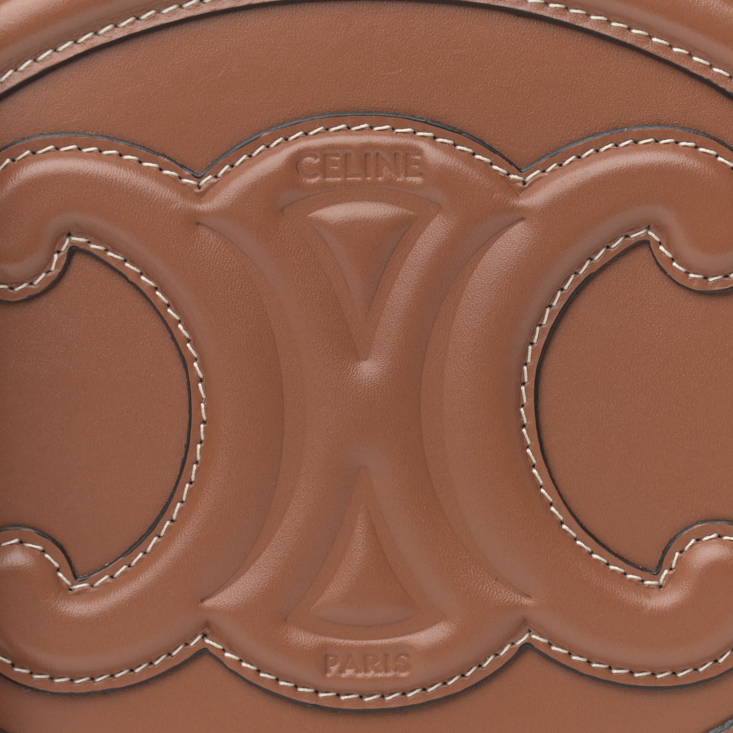 Smooth Calfskin Cuir Triomphe Oval Bag Tan