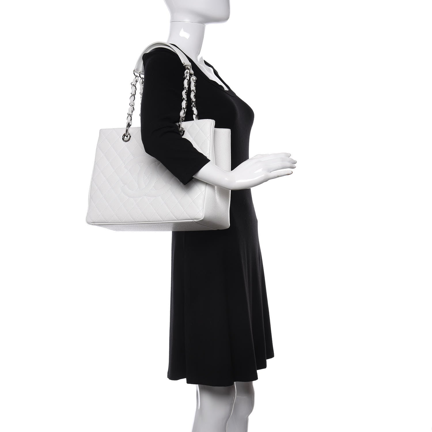 Chanel Caviar Quilted Grand Shopping Tote GST White 2 of 10