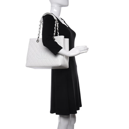 Chanel Caviar Quilted Grand Shopping Tote GST White 2 of 10
