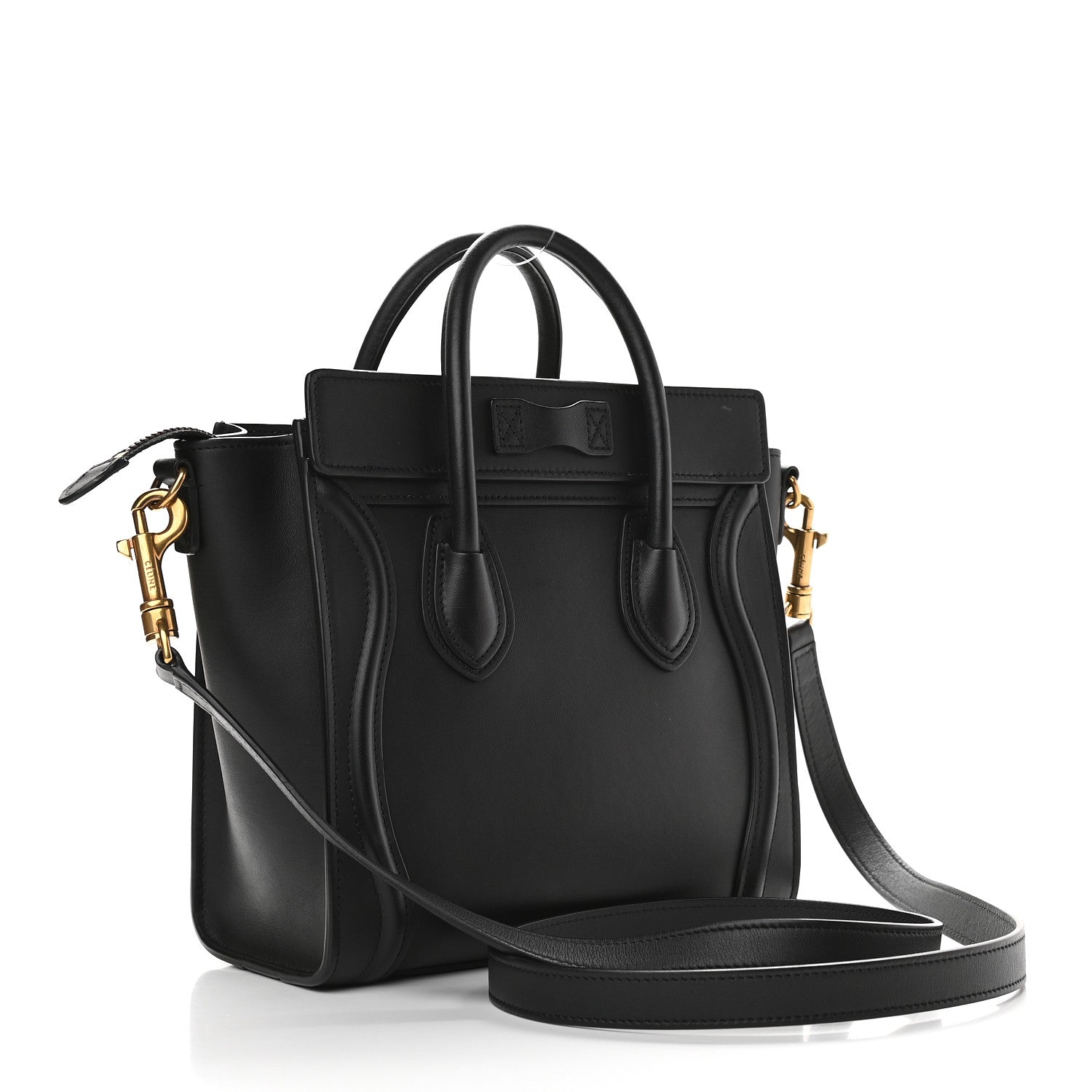 Celine Smooth Calfskin Nano Luggage Black 3 of 8