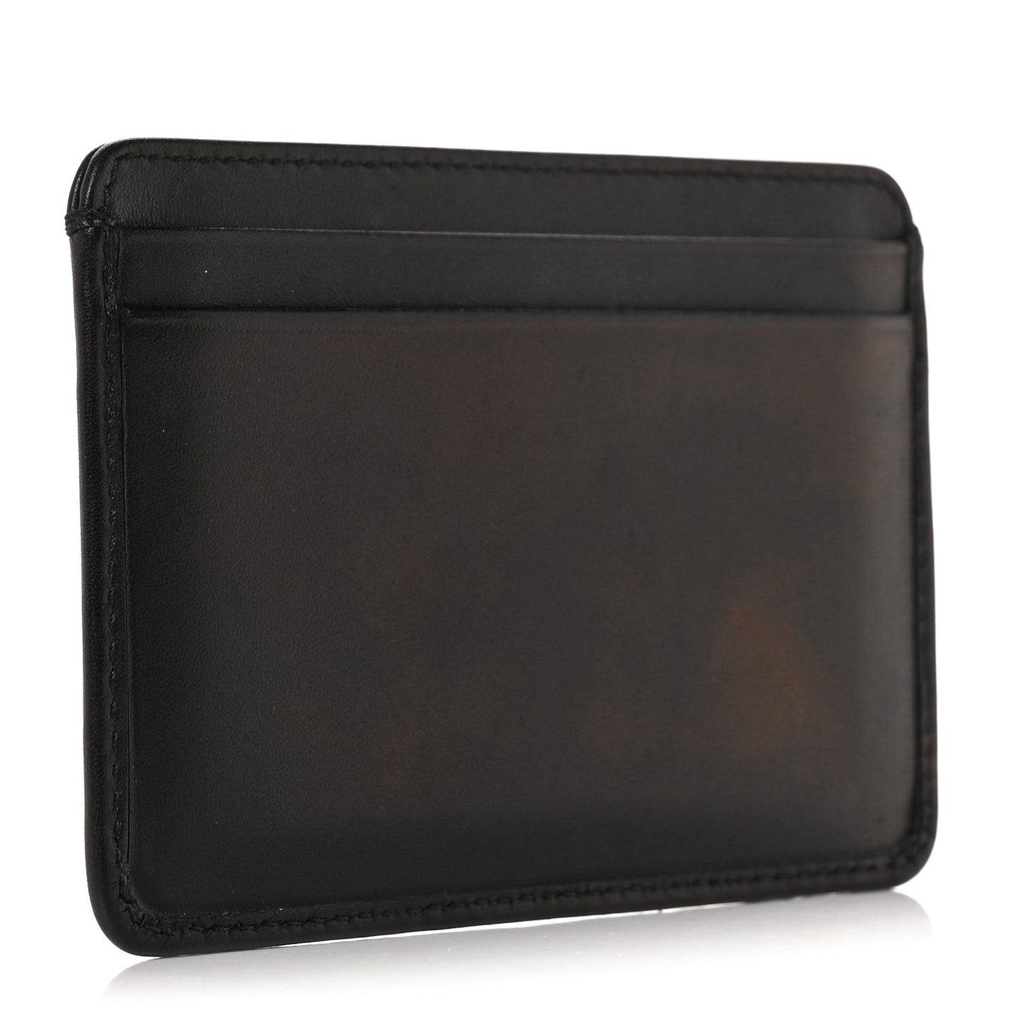 Calfskin Quilted Cambon Card Holder Black