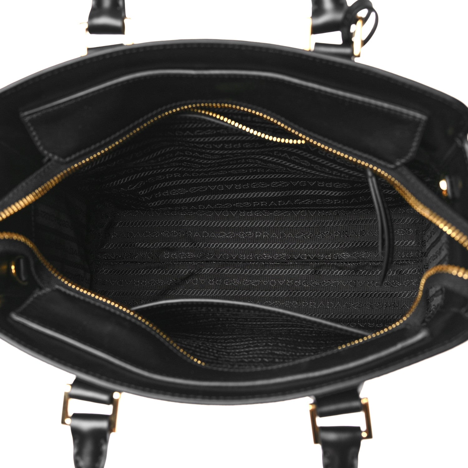 Prada Saffiano Soft Calfskin Small Zippered Tote Black 5 of 9