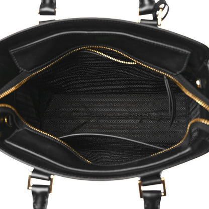 Prada Saffiano Soft Calfskin Small Zippered Tote Black 5 of 9