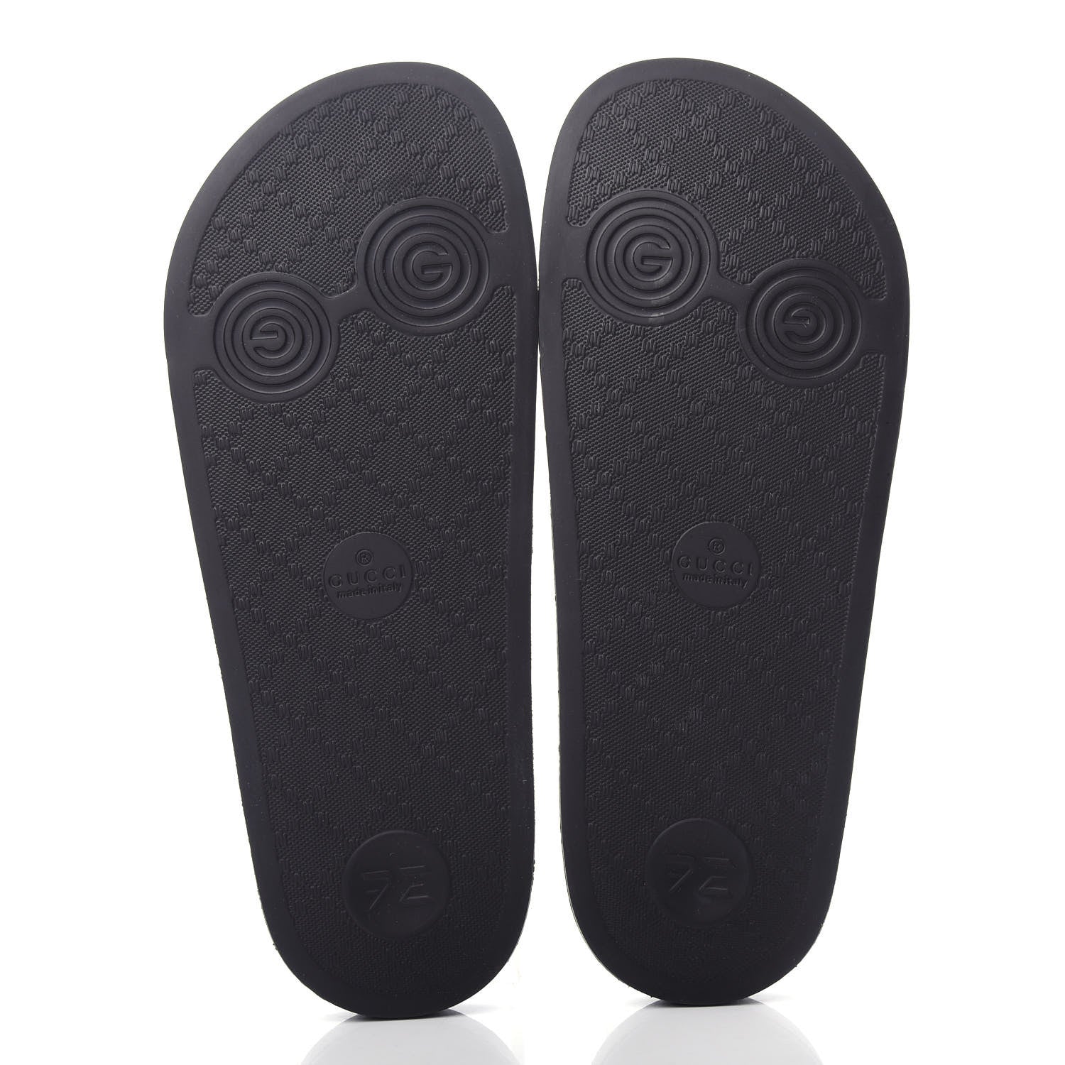 Gucci Rubber Web Mens Pool Slide Sandals 5 Black Mystic White Hibiscus Red Marine 6 of 10