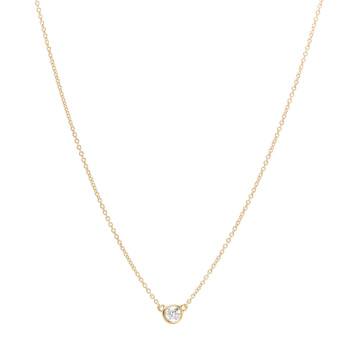 18K Yellow Gold Diamond .17ct Elsa Peretti Diamonds by the Yard Pendant Necklace