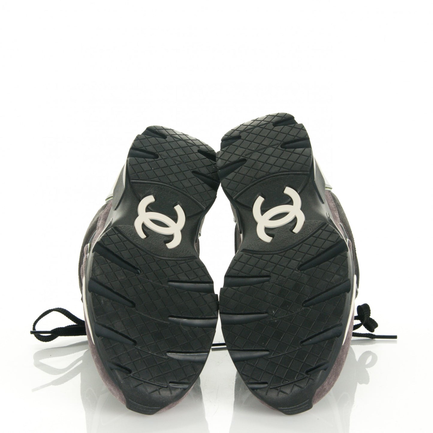 Suede Calfskin CC Sneakers 40 Black Gray