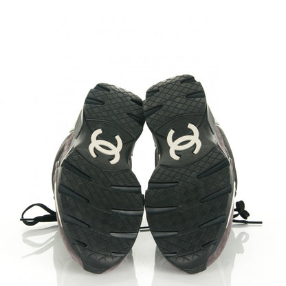 Chanel Suede Calfskin CC Sneakers 40 Black Gray 5 of 7