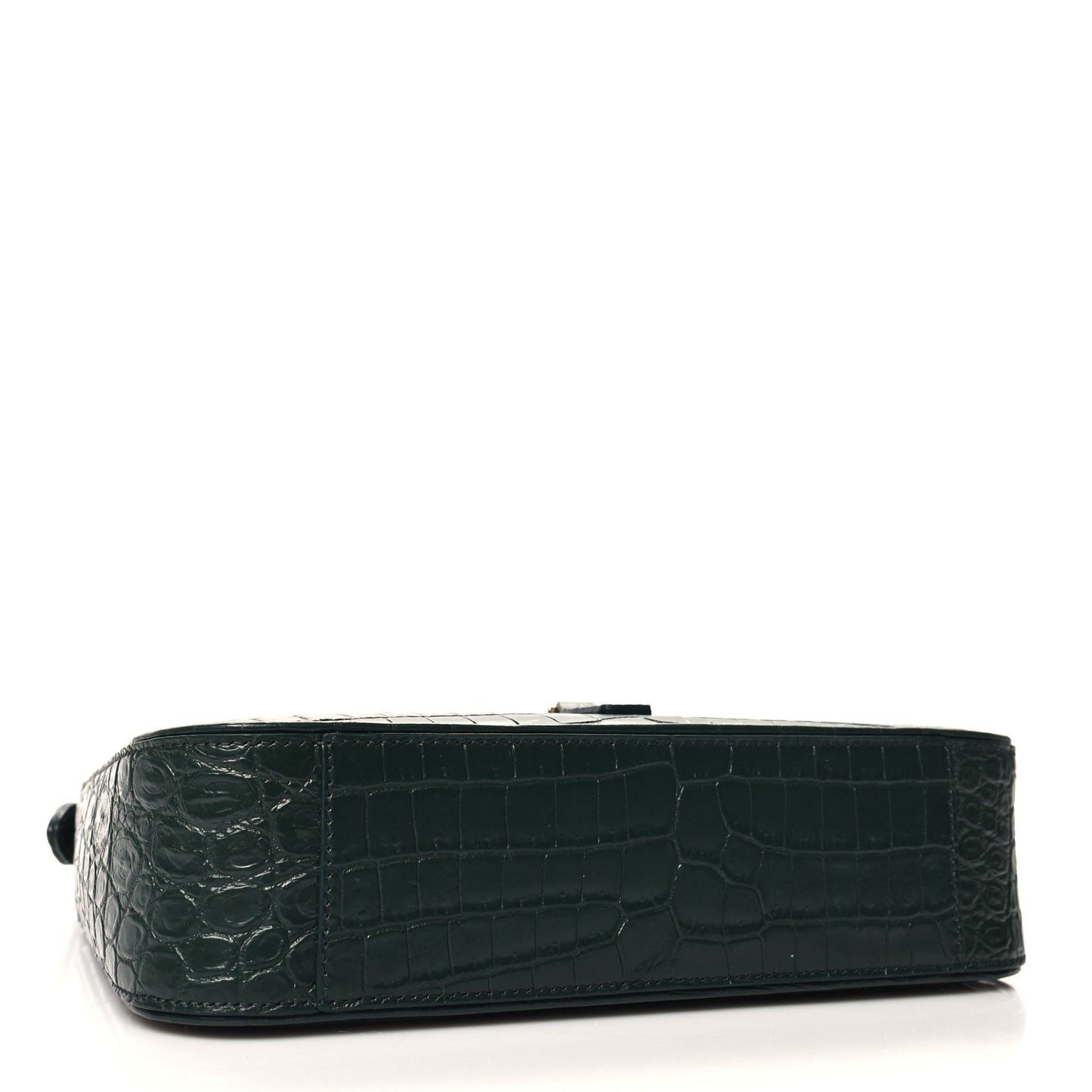 Calfskin Crocodile Embossed LE 5 A 7 Hobo Vert Fonce