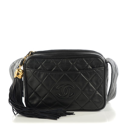 Chanel Lambskin Quilted Tassel Camera Case Black 1 of 8