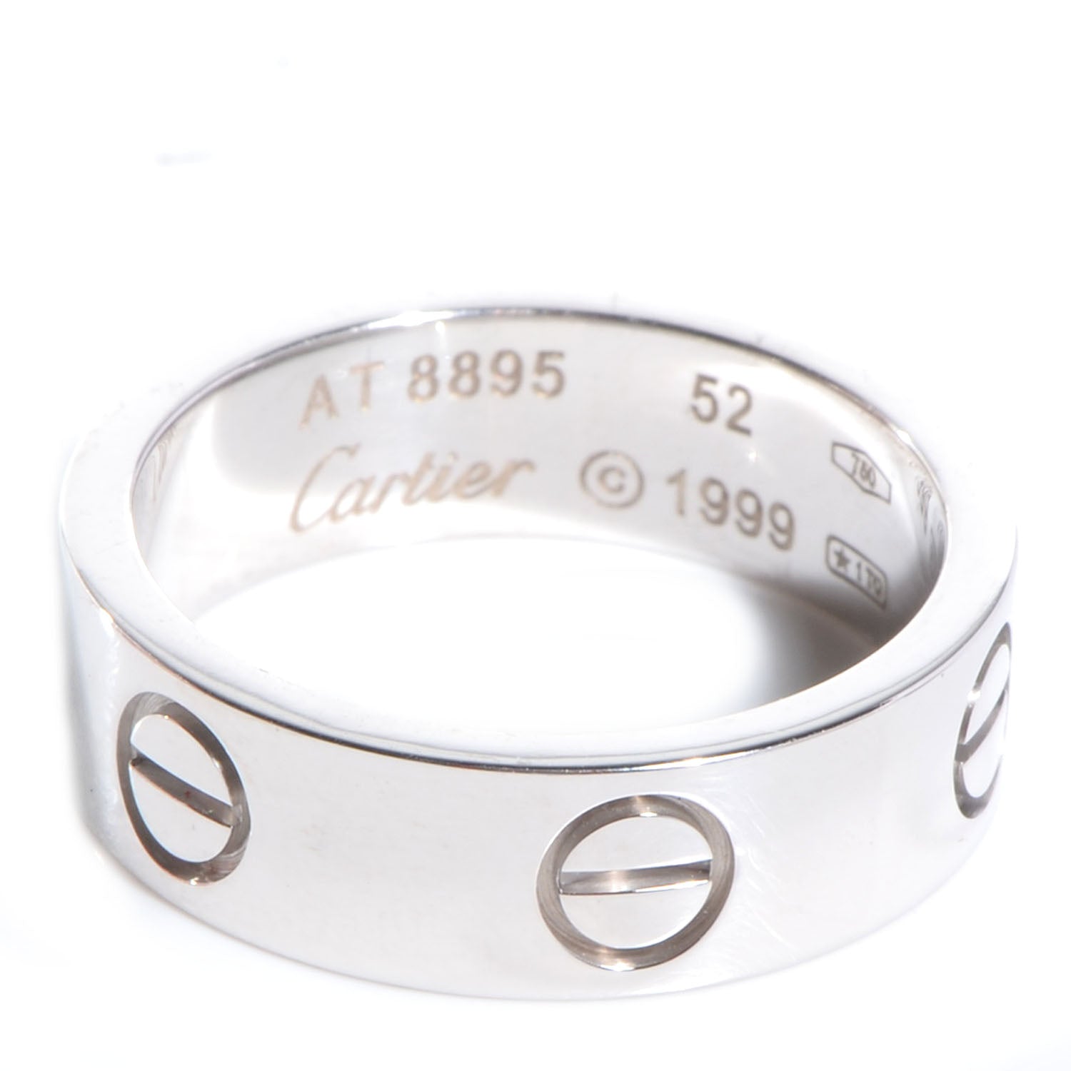 Cartier 18K White Gold 5.5mm LOVE Ring 52 6 1 of 5