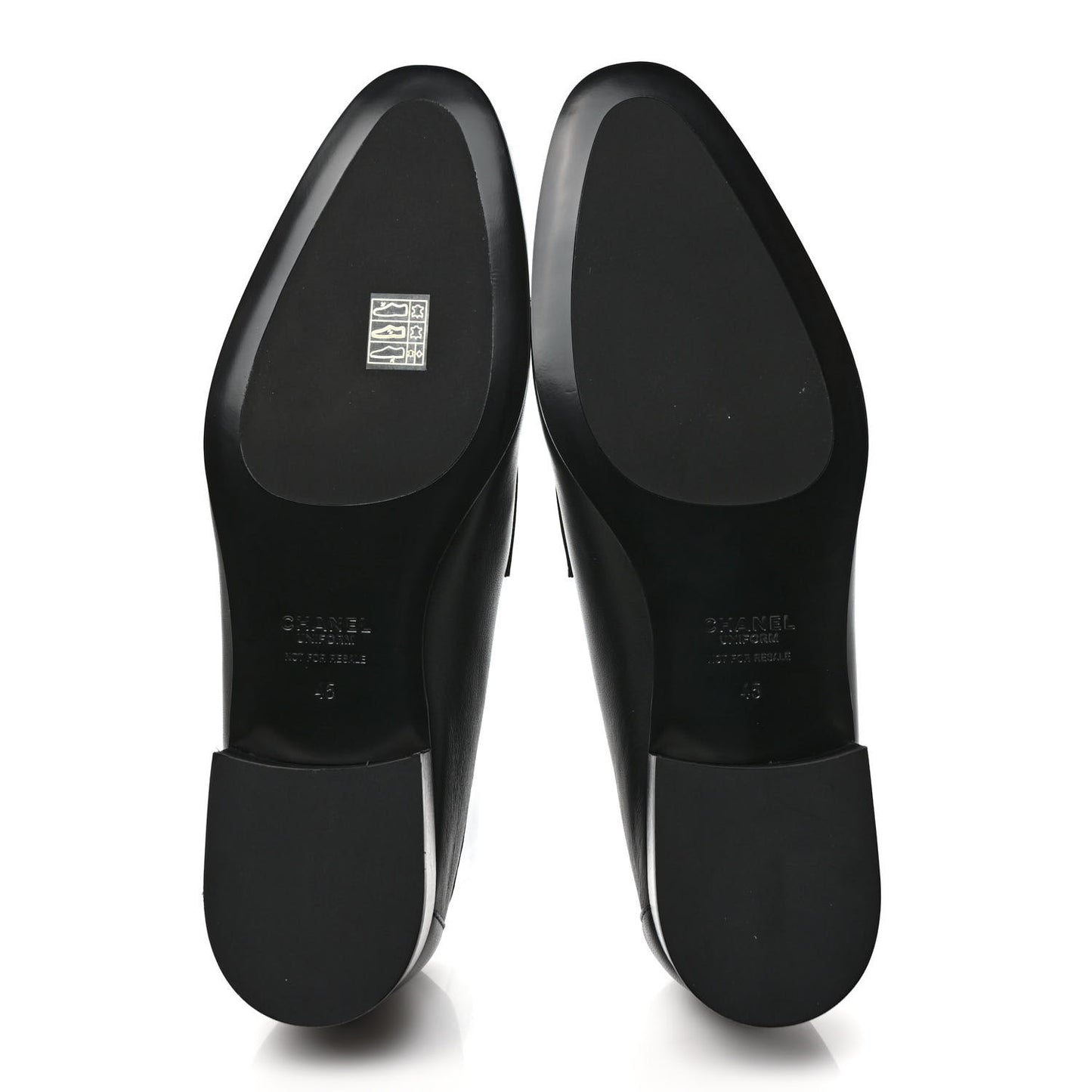 Calfskin Mens Stitched CC Loafers 45 45 Black
