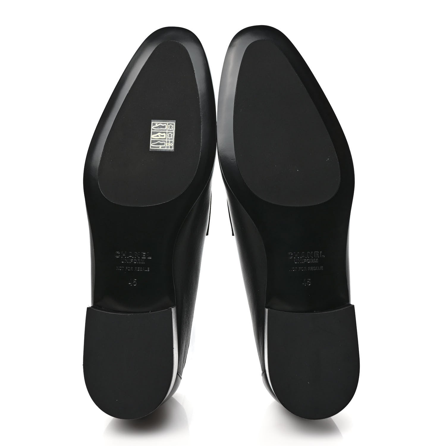 Chanel Calfskin Mens Stitched CC Loafers 45 45 Black 5 of 9