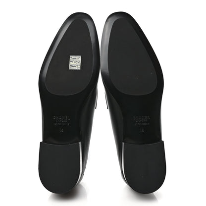 Chanel Calfskin Mens Stitched CC Loafers 45 45 Black 5 of 9