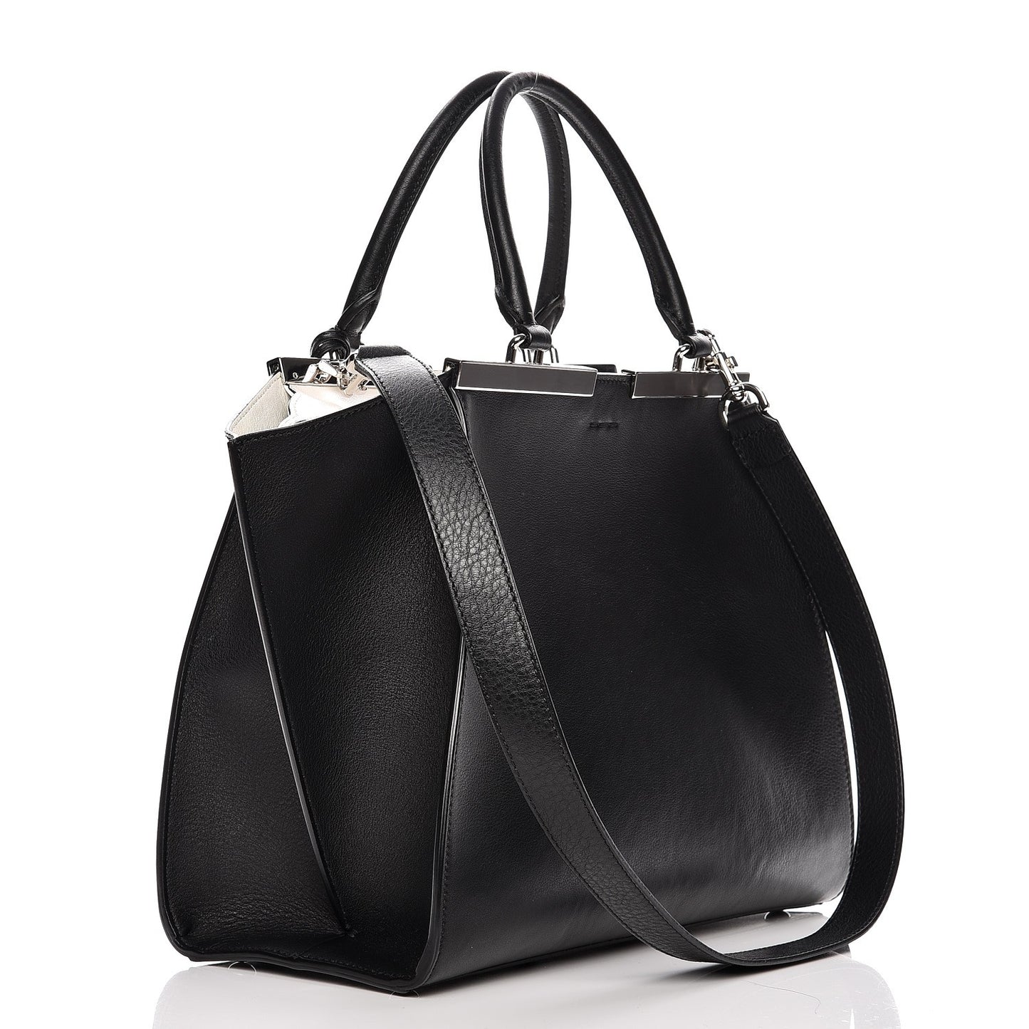 Vitello Dolce Shiny Nappa Petite 3Jours Tote Black