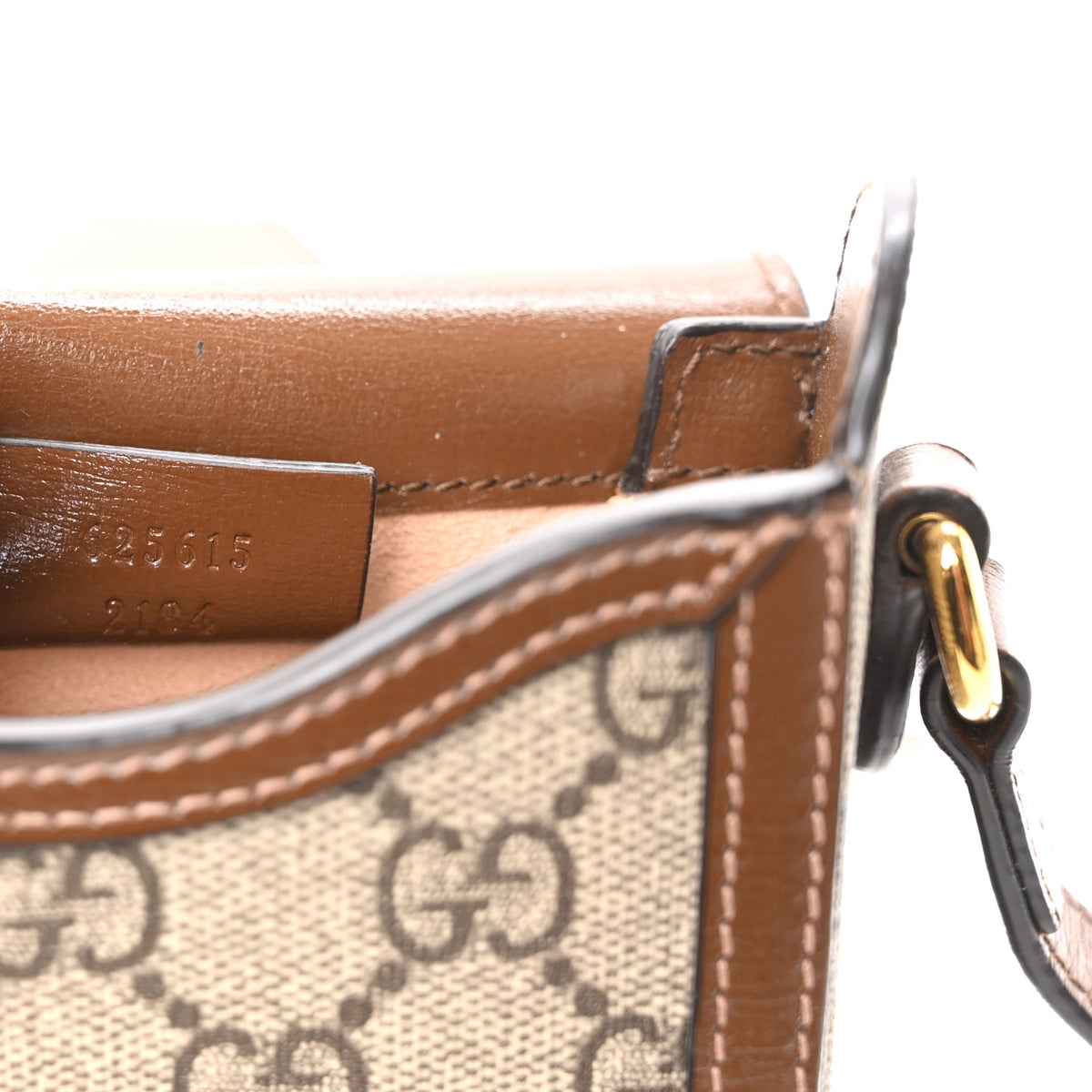 GG Supreme Monogram Mini Horsebit 1955 Crossbody Bag Beige Brown Sugar