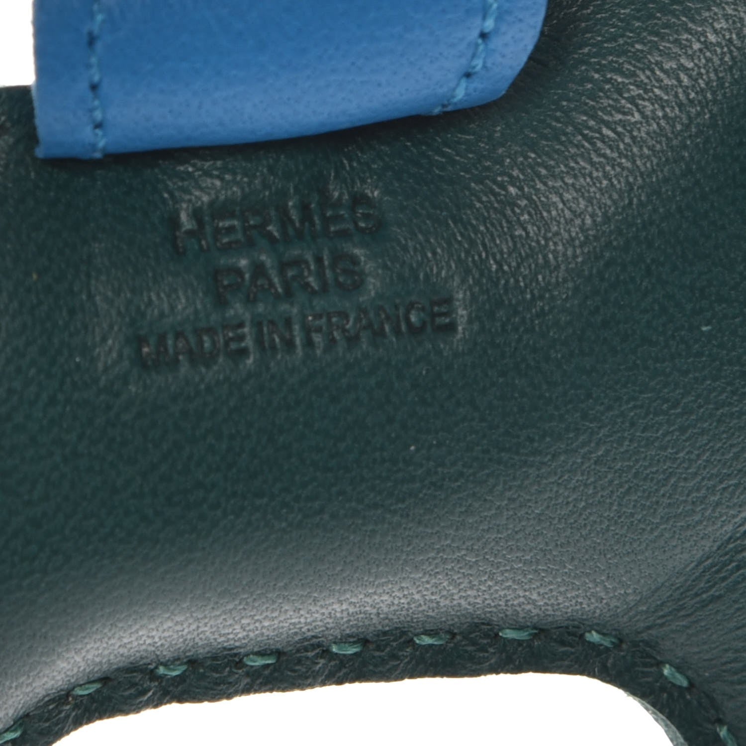 Hermes Milo Lambskin Grigri Rodeo Horse Bag Charm PM Malachite Bleu Zanzibar Lime 3 of 4