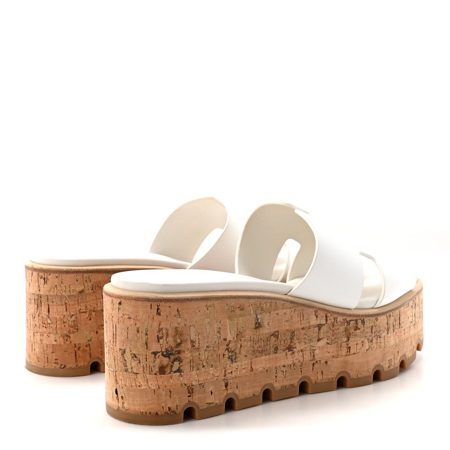 Calfskin Cork Eze 30 Sandals 37 White