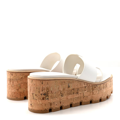 Hermes Calfskin Cork Eze 30 Sandals 37 White 5 of 10