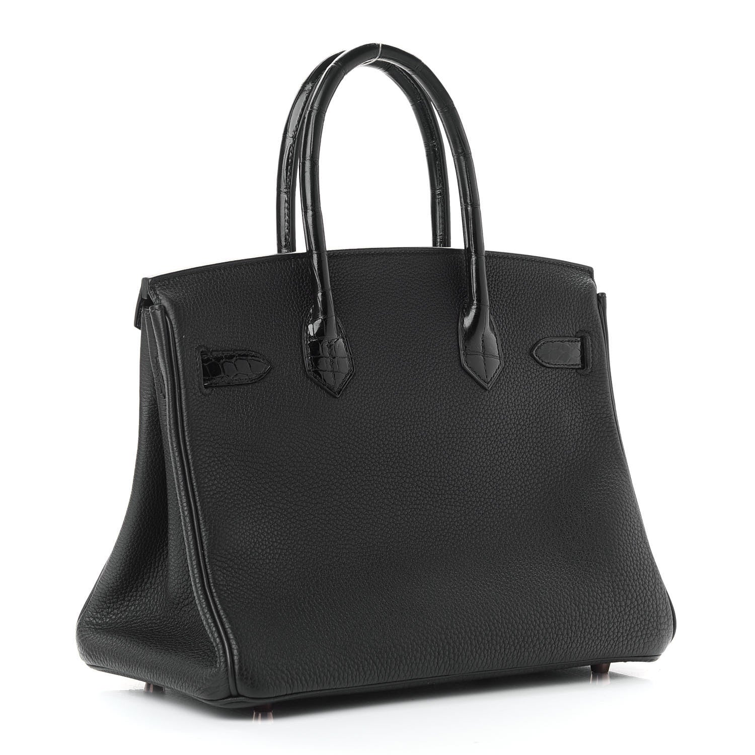 Hermes Togo Shiny Niloticus Crocodile Birkin Touch 30 Black 3 of 12