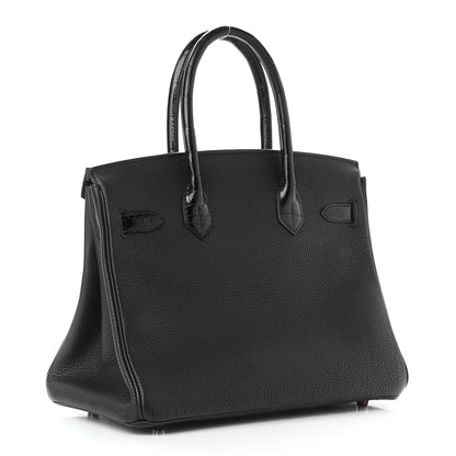 Hermes Togo Shiny Niloticus Crocodile Birkin Touch 30 Black 3 of 12