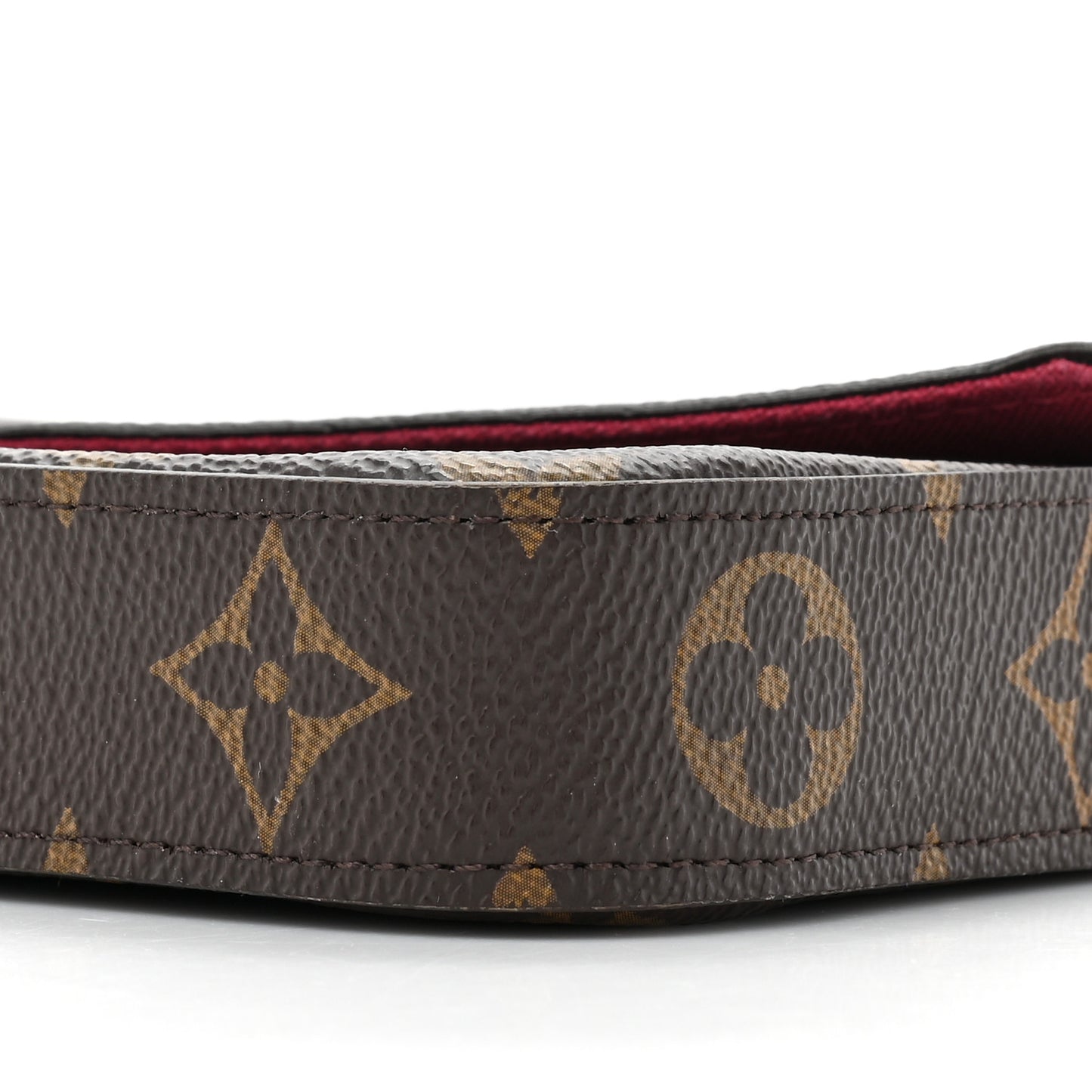 LOUIS VUITTON Monogram Pochette Felicie Chain Wallet Fuchsia