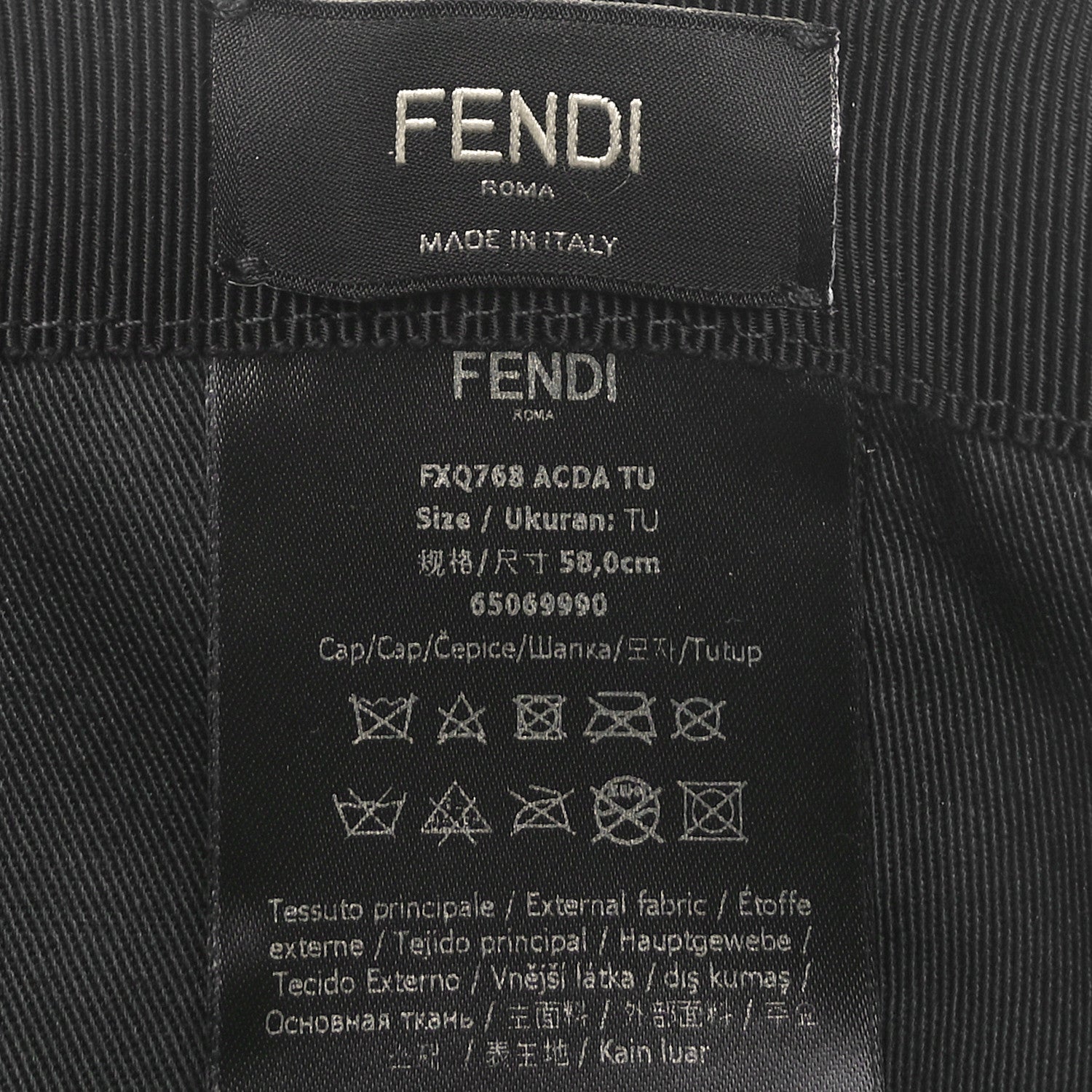 Fendi Canvas FF Reloaded Baseball Hat Black White 8 of 8