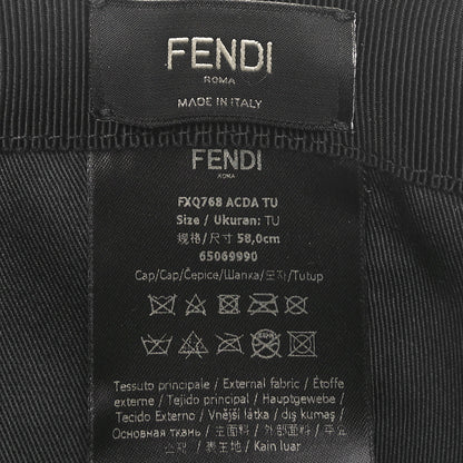 Fendi Canvas FF Reloaded Baseball Hat Black White 8 of 8