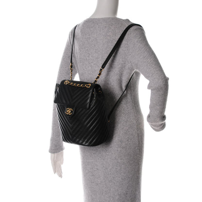 Chanel Calfskin Chevron Quilted Small Urban Spirit Backpack Black 2 of 8