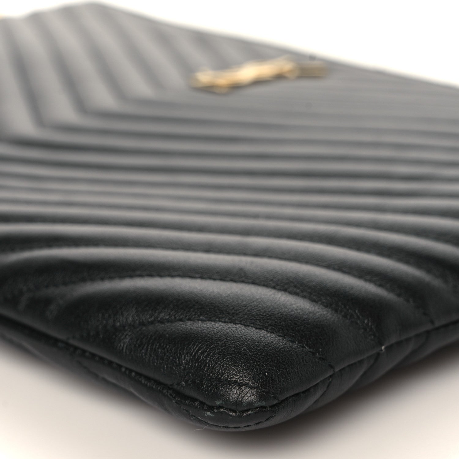 Saint Laurent Calfskin Matelasse Chevron Monogram Document Holder Black 8 of 8