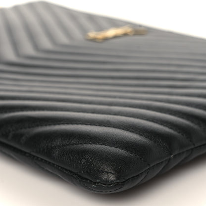 Saint Laurent Calfskin Matelasse Chevron Monogram Document Holder Black 8 of 8