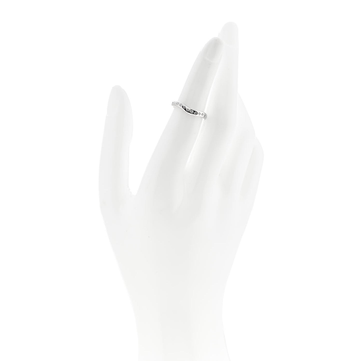 Platinum Diamond Elsa Peretti Curved Wedding Band Ring 48 4.5