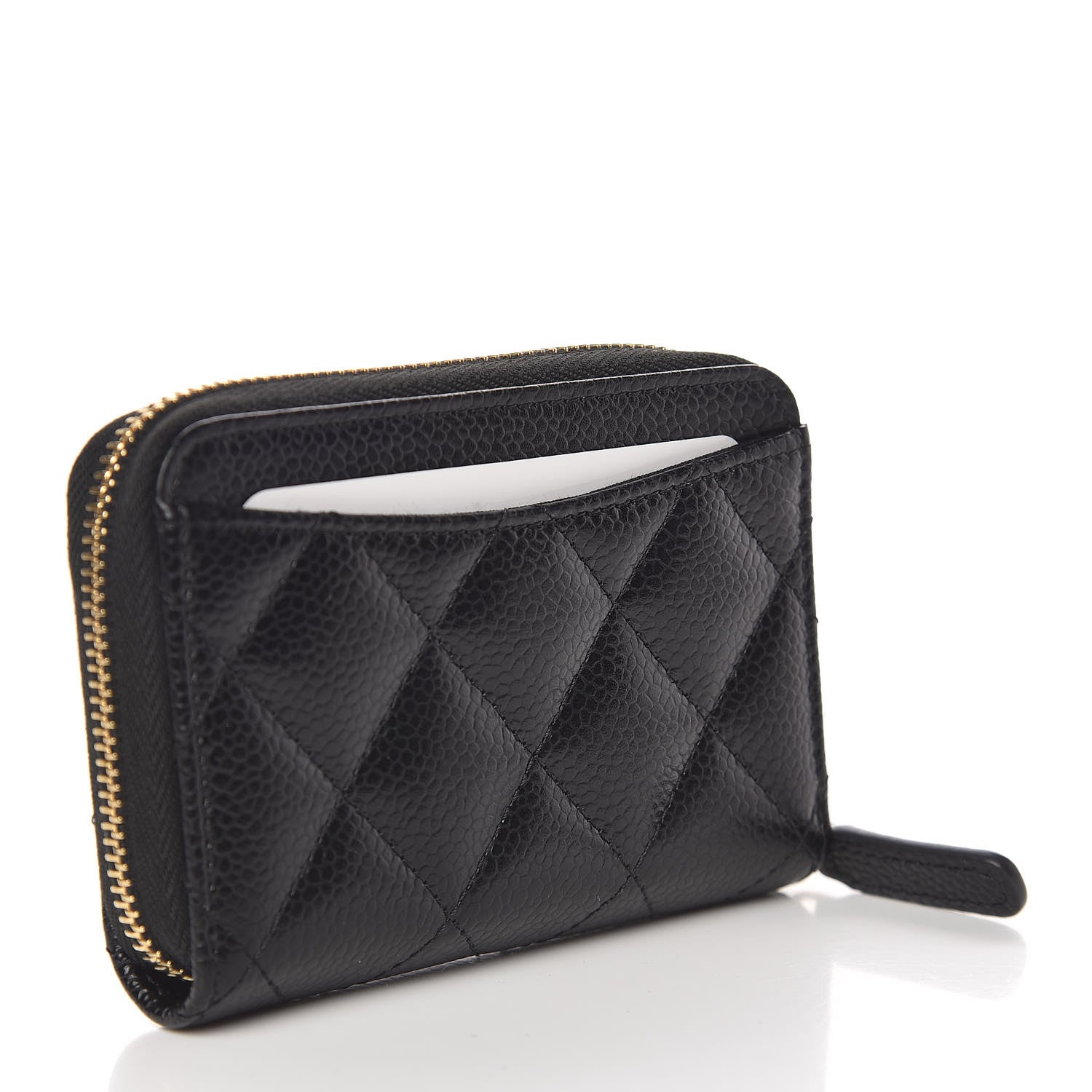 Chanel Caviar Quilted Zip Coin Purse Black 3 of 8