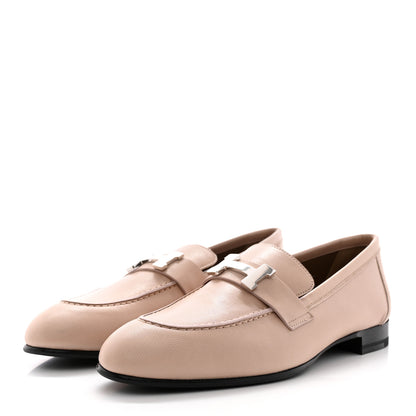 Hermes Goatskin Womens Paris Loafers 38 Beige Nude 3 of 9