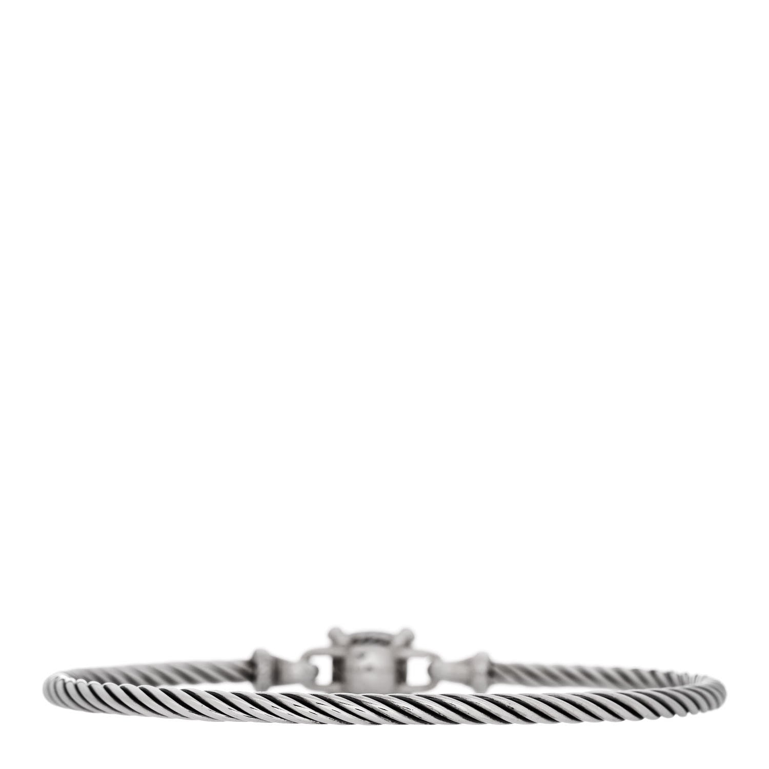 David Yurman Sterling Silver Diamond Blue Topaz 3mm Chatelaine Bracelet 2 of 3