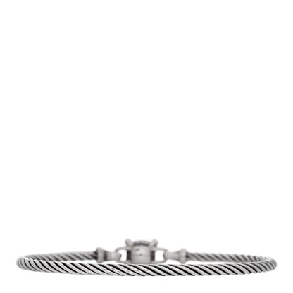 David Yurman Sterling Silver Diamond Blue Topaz 3mm Chatelaine Bracelet 2 of 3