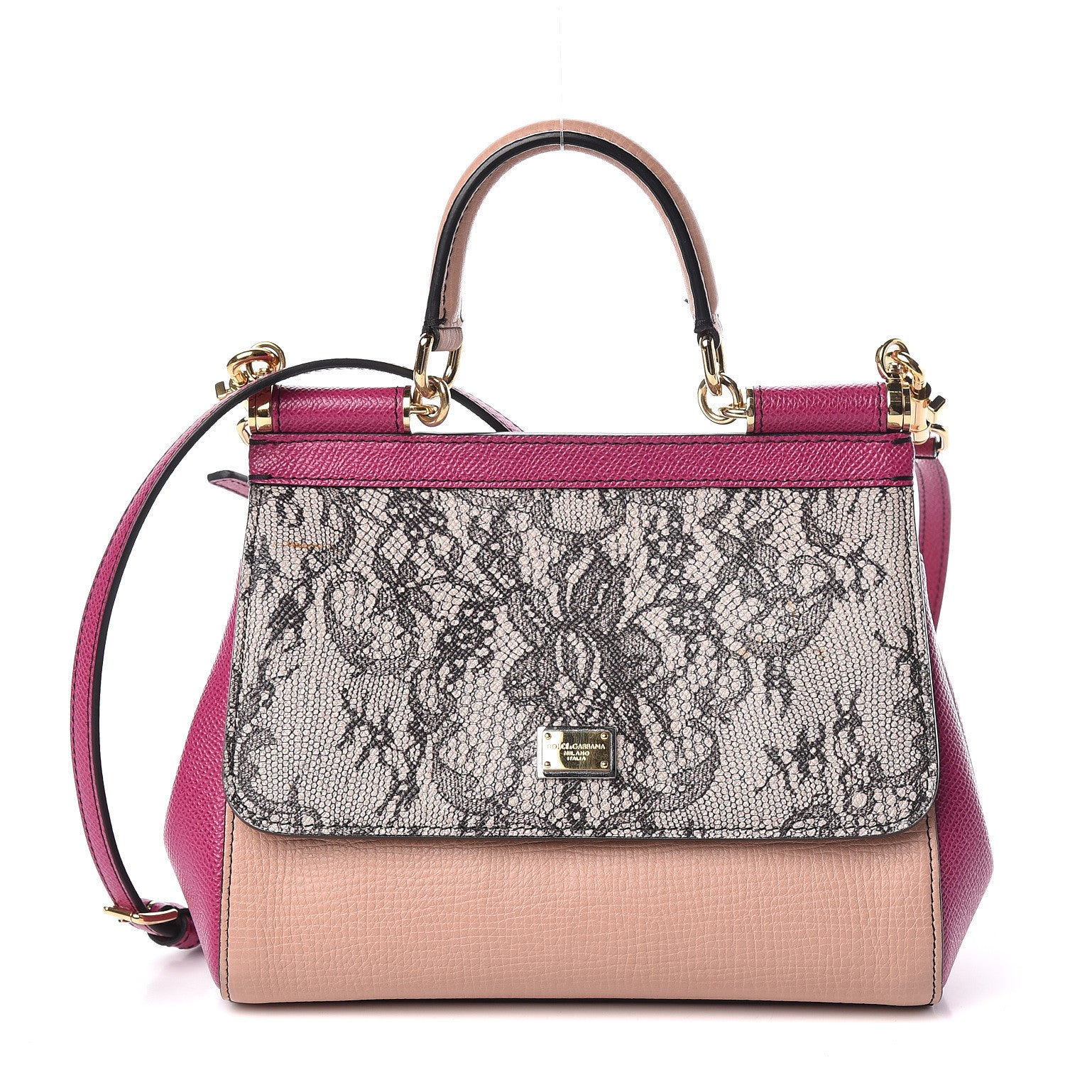 Dolce & Gabbana Dauphine Lace Print Small Miss Sicily Satchel Multicolor 1 of 13
