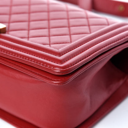 Chanel Lambskin Quilted Medium Boy Flap Red 10 of 13