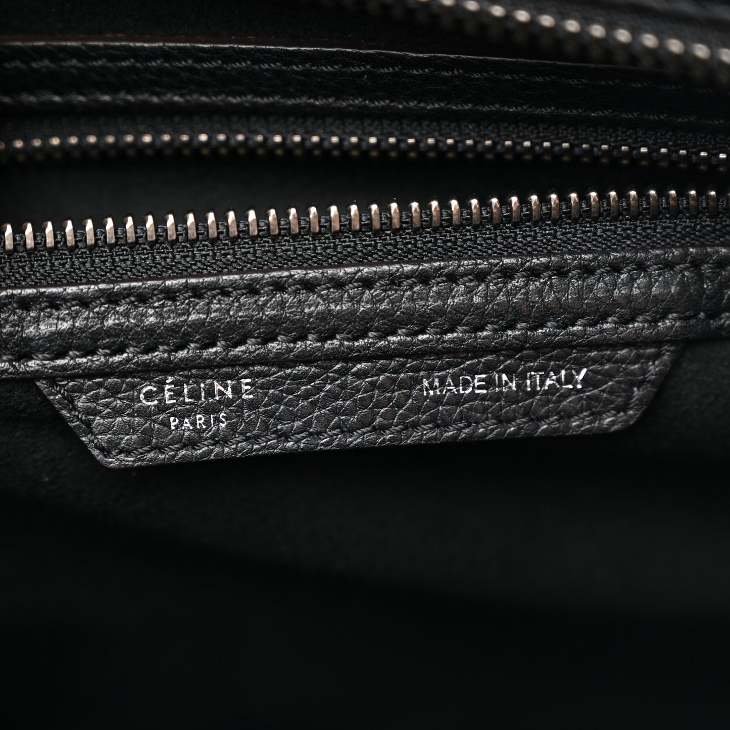 Drummed Calfskin Mini Luggage Black