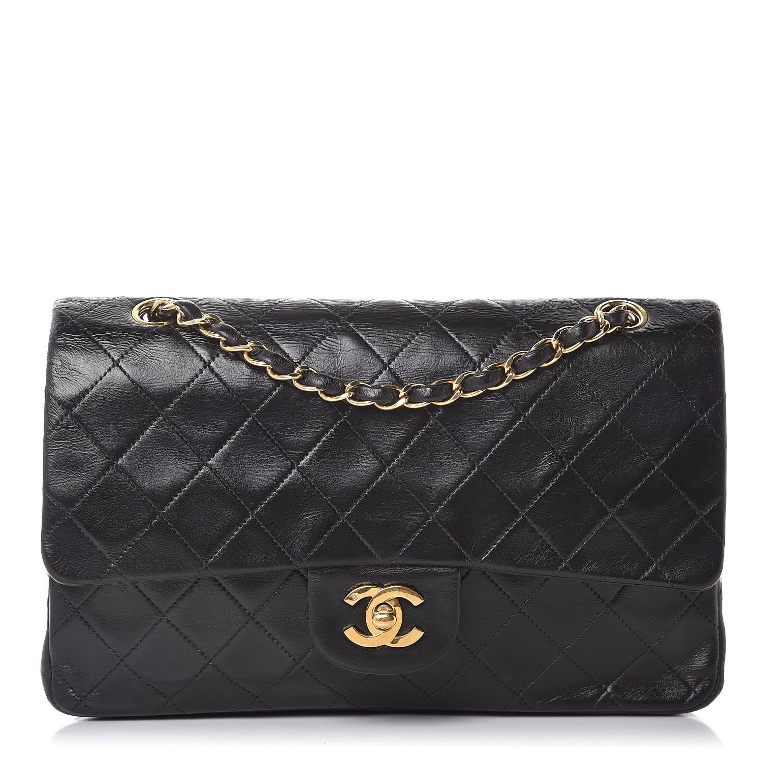 Chanel Lambskin Quilted Medium Double Flap Black 1 of 15