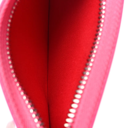 Christian Louboutin Calfskin Abrasivato Loubi54 Zipped Card Holder Fluo Pink 5 of 7