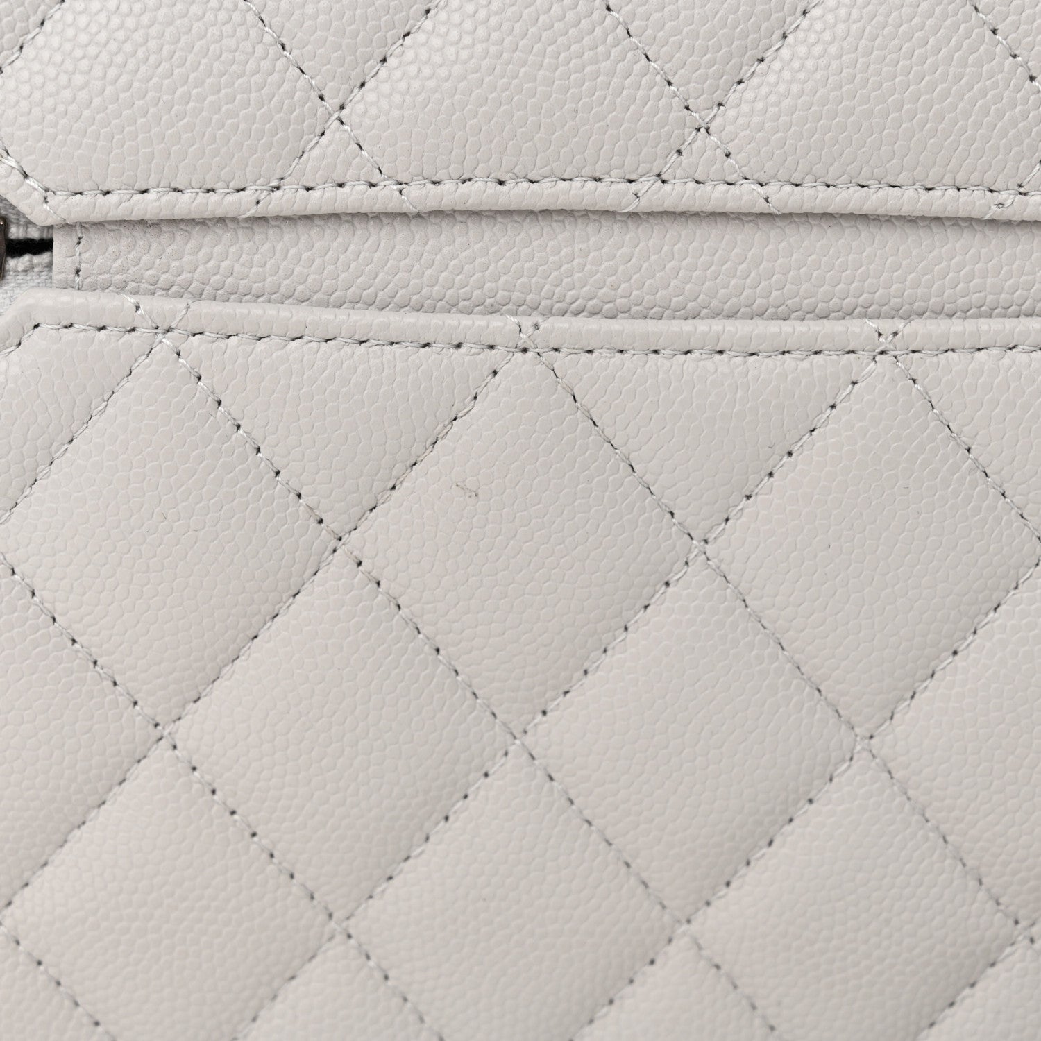Chanel Caviar Quilted Ridged CC Top Handle Slim Vanity Case With Chain Light Grey 11 of 11