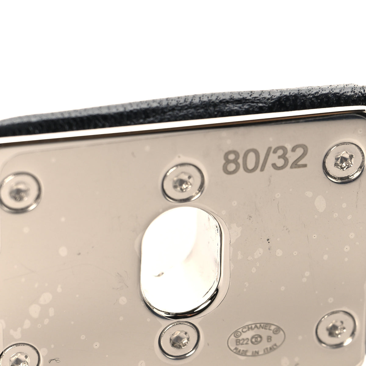 Chanel Ruched Calfskin Crystal CC Turnlock Belt  80 32 Black 3 of 3