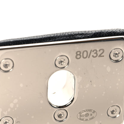 Chanel Ruched Calfskin Crystal CC Turnlock Belt  80 32 Black 3 of 3