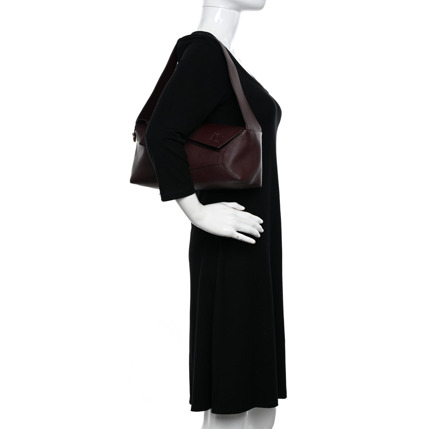 Calfskin Puzzle Hobo Prune
