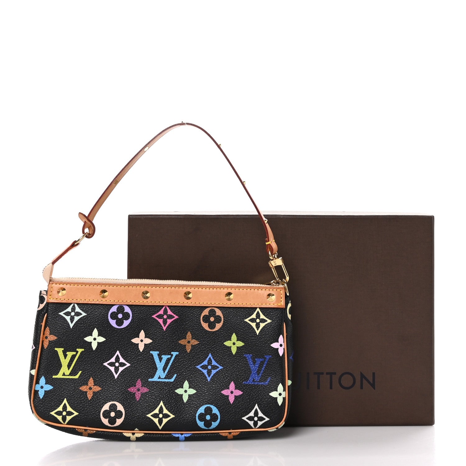 Louis Vuitton Monogram Multicolor Pochette Accessories Black 10 of 10